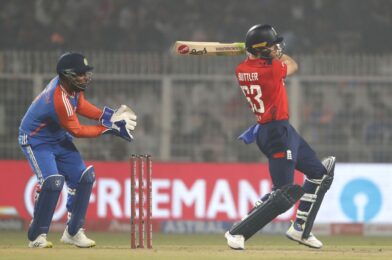 Sanju Samson وشركة RR Swap Swapp Jerseys السابقة بعد IND مقابل ENG 5th T20I 2025 (في الصورة)