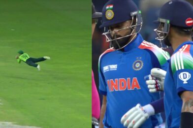 الإمام عصر يأخذ التقاط لا يصدق لتجاهل شرياس آير في Ind vs Pak Clash