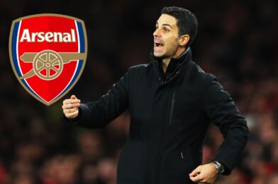 رد الفعل البري Mikel Arteta قدم قفزة من الأخشاب Jurrien
